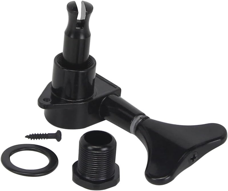 FLEOR Black 2R2L Bass Guitar Sealed Tuning Pegs Tuners Machine Heads Tuning Key Buttons for Precision Bass Jazz Bass - Image 3